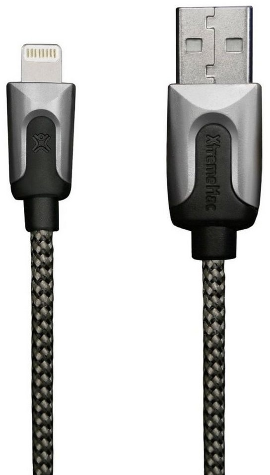 XtremeMac HQ Premium Lightning-Kabel 1m Silber Smartphone-Kabel, USB Typ A, Apple Lightning, Lightning-Stecker Laden + Datenkabel für Apple iPhone, iPad und iPod silberfarben