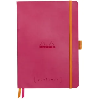 Rhodia Goalbook A5, flexiblem Einband, 120 Blatt, Gummizug, Lesezeichen) 1 Stück, Himbeer