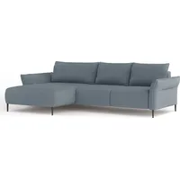 DOMO-HOME Ecksofa mit Schlaffunktion LUIS – Moderne Eckcouch mit Stauraum 255x165cm| Boxspring-Sofa für Wohnzimmer | Bequeme Sitzgelegenheit |Ho... - Blau