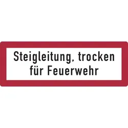 Feuerwehrschild, Steigleitung, trocken für Feuerwehr - DIN 4066 - 297x105 mm Folie selbstklebend