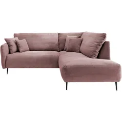 Ecksofa INOSIGN "Vanilla L-Form", rosa, B:255cm T:190cm, Sofas, Armlehnenfunktion