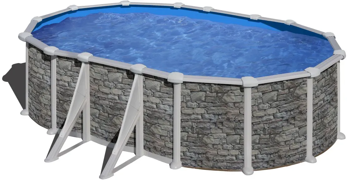 myPOOL Poolset Feeling Stone Ovalform Stahlwandbecken Gr. 1