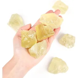 luxuskollektion Citrin Rohsteine Premium Naturstein 4 Stück Set gelb