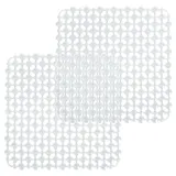 SpüLbeckeneinlage PVC Zuschneidbar 2er-Set 28x28, Weich SpüLbeckenschutz Einlage, Silikon-Unterbeckenmatte, Matte unter dem Waschbecken, Küchenspülenmatten, Transparent Schutz SpüLmatte für Spülbecken