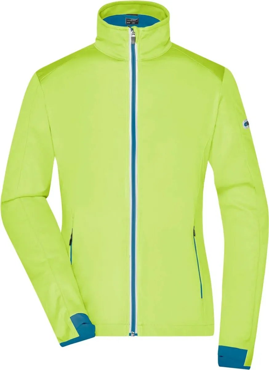 James & Nicholson Damen 3-Lagen Sport Softshell Jacke Softshell-Jacke JN1125 bright yellow/bright blue S