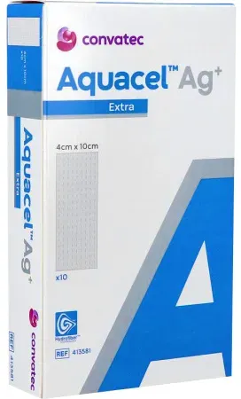 Aquacel Ag+ Extra Wundauflage 4x10cm 10 Stück (413581)