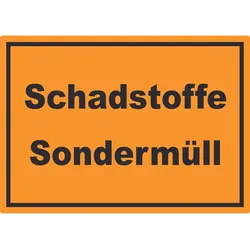 Schadstoffe Sondermüll Mülltrennung Aufkleber mit Text A6 (105x148mm)