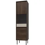 petits-meubles Vitrine 2-türig  Dunkles Holz/Kaschmir  beige