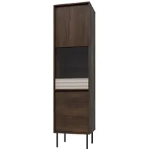 petits-meubles Vitrine 2-türig  Dunkles Holz/Kaschmir  beige