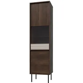 petits-meubles Vitrine 2-türig  Dunkles Holz/Kaschmir  beige