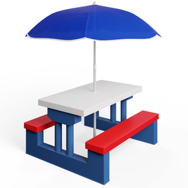 Spielwerk® Sitzgruppe mit Sonnenschirm bunt