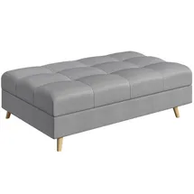 s-style möbel Hocker Grau Textil, Birke, 1-Sitzer, Füllung: Silikon,Komfortschaum, Rechteckig, 118x40x73 cm, Oeko-Tex®, Hergestellt in Europa, Wohnzimmer, Hocker Sitzhocker
