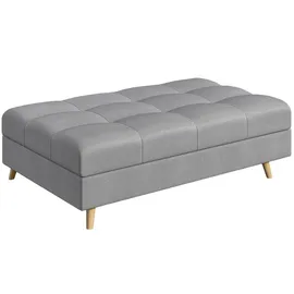 s-style möbel Hocker Grau Textil, Birke, 1-Sitzer, Füllung: Silikon,Komfortschaum, Rechteckig, 118x40x73 cm, Oeko-Tex®, Hergestellt in Europa, Wohnzimmer, Hocker Sitzhocker