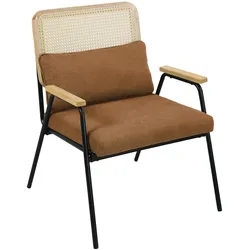 SVITA THEA Loungesessel Rattansessel Retrosessel Rattan Braun