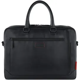 Bugatti Clark Aktentasche mit 15" Laptopfach aus hochwertigem Leder in Schwarz