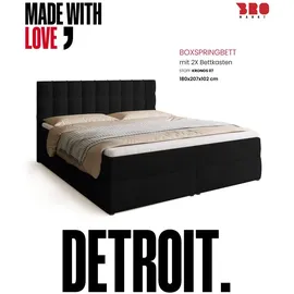 bromarkt Boxspringbett 180 x 200 cm H3 Schwarz