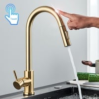 Wasserhahn Einhandmischer 360° Touch Sensor Küchenarmatur Ausziehbar mit Brause