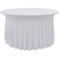 VidaXL 2 Stück Stretch-Tischdecken mit Rand Weiß 120x74 cm