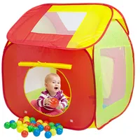 Spielwerk® Spielzelt Pop Up Funktion inkl. 200 Bälle Tragetasche Netzfenster Insektenschutz Draußen Drinnen