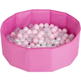 Petsona Hundepool Für Hunde Faltbarer Hunde Pool Hundeplanschbecken Mit Bunten Bällen, Hundebadewanne Spielbereich Für Hunde Und Planschbecken Katzen, Pink: Puderrosa/Perle/Transparent