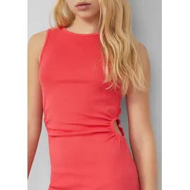 s.Oliver Geripptes Midi-Kleid mit Cut-out und Schlitz - rot - 152