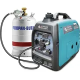 Könner & Söhnen LPG/Benzin-Inverter-Generator KS 3100iG S von Könner & Söhnen. Schallgedämmtes Gehäuse (63 dB Lpa 7 m). Höchstleistung 3100 W*, Schuko-Steckdose 230 V, 2 USB-Anschlüsse, LED-Anzeige, ECO-Modus, Kupferwicklungen, stromerzeuger EURO V