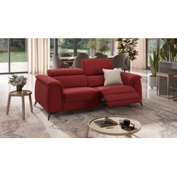 Stoffsofa LIVORNO Stoffcouch 2-Sitzer Couch - Rot
