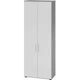 bümö Aktenschrank abschließbar, Büroschrank Holz 80cm breit in Graphit/Grau - abschließbarer Schrank mit Aktenregal für's Büro & Arbeitszimmer, Büro