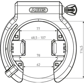 ABUS Granit X-Plus 6950M Schwarz Rahmenschloss