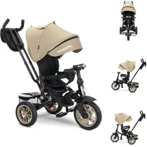 Lorelli Tricycle Speedy, Luftreifen, Musik, Licht, Schubstange beige-weiß