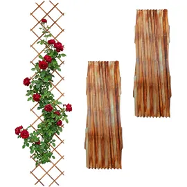 Relaxdays Rankgitter 45 x 270 x 1,5 cm Braun