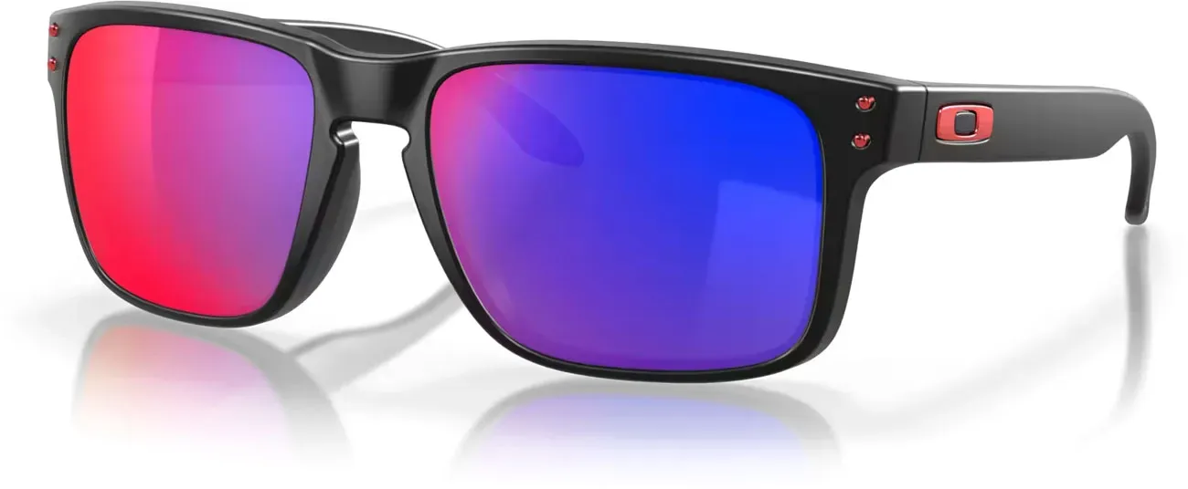 Oakley Holbrook Red Iridium, lunettes de soleil - Noir Mat Rouge/Violet Réfléchissant