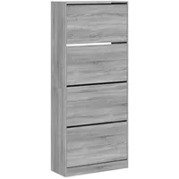 VidaXL Schuhschrank mit 4 Klappen Grau Sonoma 80x34x187,5 cm