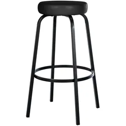 DELUKE® Barhocker KOELN - Schwarz, Kunstleder | Barhocker ohne Lehne Barstuhl Tresenhocker Tresenstuhl Kneipenhocker Kneipenstuhl