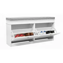 hjh living Estha 11 52,0 x 104,0 x 24,0 cm Sitzbank grau/weiß