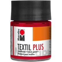 Marabu 17150005032 - Textil Plus karminrot 50 ml, volldeckende Stoffmalfarbe für dunkle Stoffe, geeignet für Stoffmalerei und Stoffdruck, nach Fixierung waschbeständig bis 40 °C