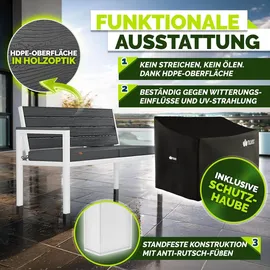 tillvex Gartenbank 3-4 Sitzer 300 x 60 x 91 cm Weiß