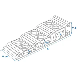PRO PLUS Verstellbarer Auffahrkeile 4 tlg 2,5T stapelbar Stufenkeile Wohnmobil Wohnwagen