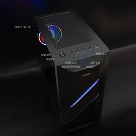 TooQ TQGCC102-B Biohazard gehärtetes Glas USB 3.0 Schwarz