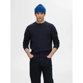 Selected Rundhalspullover Blau M