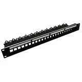 Roline 19"-Keystone-Modulträger, 24Ports geschirmt, schwarz