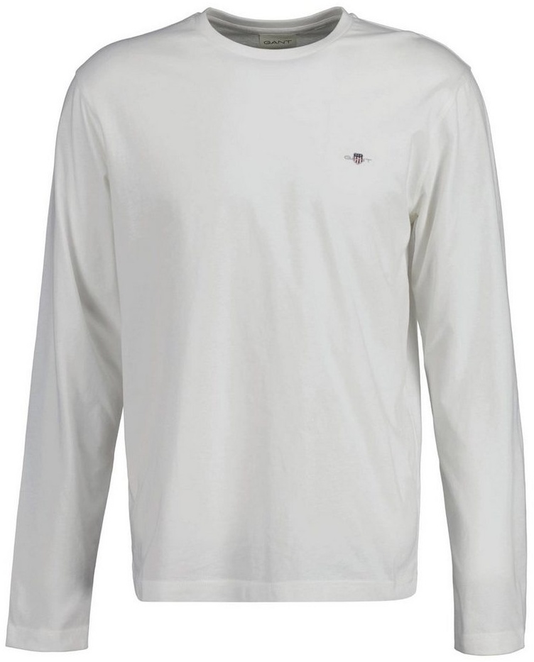 Gant T-Shirt Herren Longsleeve - REGULAR SHIELD LS, Shirt weiß L