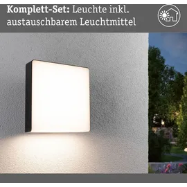 Paulmann 94840 LED-Außenwandleuchte LED Außenwandleuchte Azalena Bewegungsmelder mit Hochfrequenz-Sensor IP44 250x97mm 8.5W Anthrazit