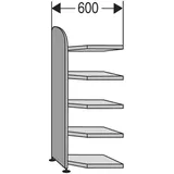 Kerkmann Eckregal Dante weiß 60,0 x 32,5 - 60,0 x 190,0 cm