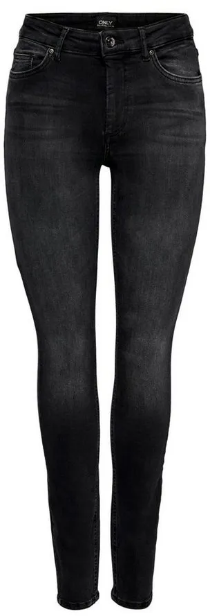 ONLY Skinny-fit-Jeans Skinny Fit Ankle Jeans ONLBLUSH Denim Hose Fransen 3714 in Schwarz schwarz