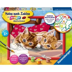 Ravensburger  CreArt 28342 - Zwei Schmusekätzchen - Malen nach Zahlen Katzen für...