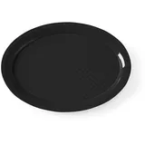 HENDI Serviertablett, Tablett, Temperaturbeständig bis 80°C, Gastro Tablett, oval, Schwarz