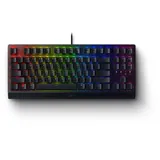Razer BlackWidow V3 Tenkeyless TKL Mechanische Gaming-Tastatur: gelbe mechanische Schalter, linear, geräuschlos, Chroma-RGB-Beleuchtung, kompakter Formfaktor, programmierbare Makros, USB-Passthrough