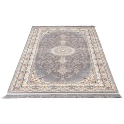 Orientteppich MORGENLAND "Beauty Array - Orientalischer Webteppich", grau, B:100cm H:0,8mm L:300cm, Polyester, Teppiche, OrientOptik