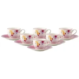 Villeroy & Boch Mariefleur Basic Espressotassen mit Untertassen 6er Set bunt